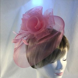 Fascinator Sweet Pretty in Pink Feathers Confetti